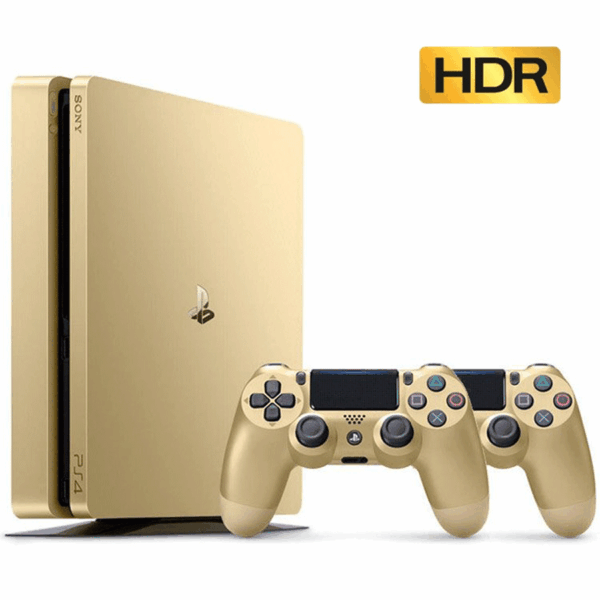 کنسول بازی PS4 Slim ظرفیت 1 ترابایت دو دسته | طلایی | گارانتی | پلمپ آکبند