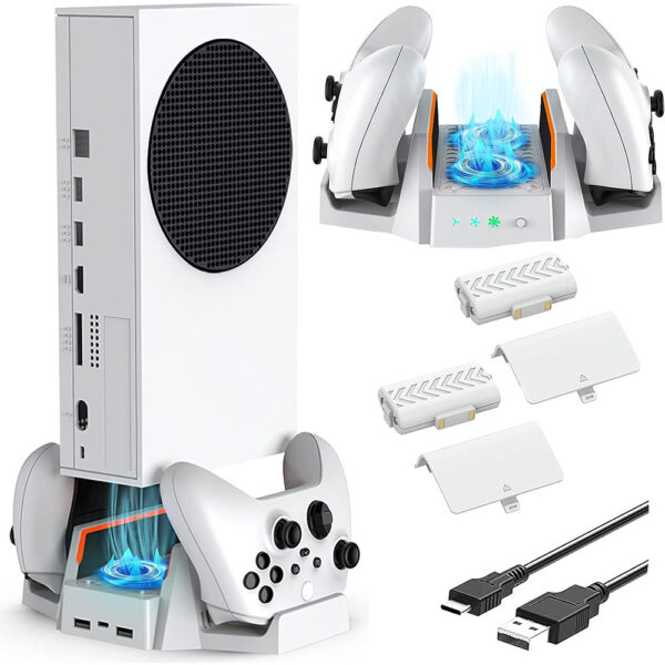 پایه خنک کننده و شارژر دابی مدل 0663 همراه باتری مناسب XBOX Series S