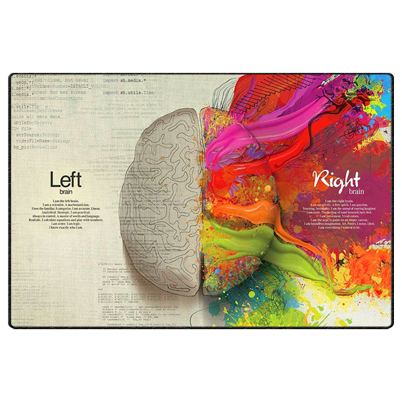 brin.jpg ماوس پد گیمینگ طرح Left And Right Brain سایز 24*37 CM - Image 1