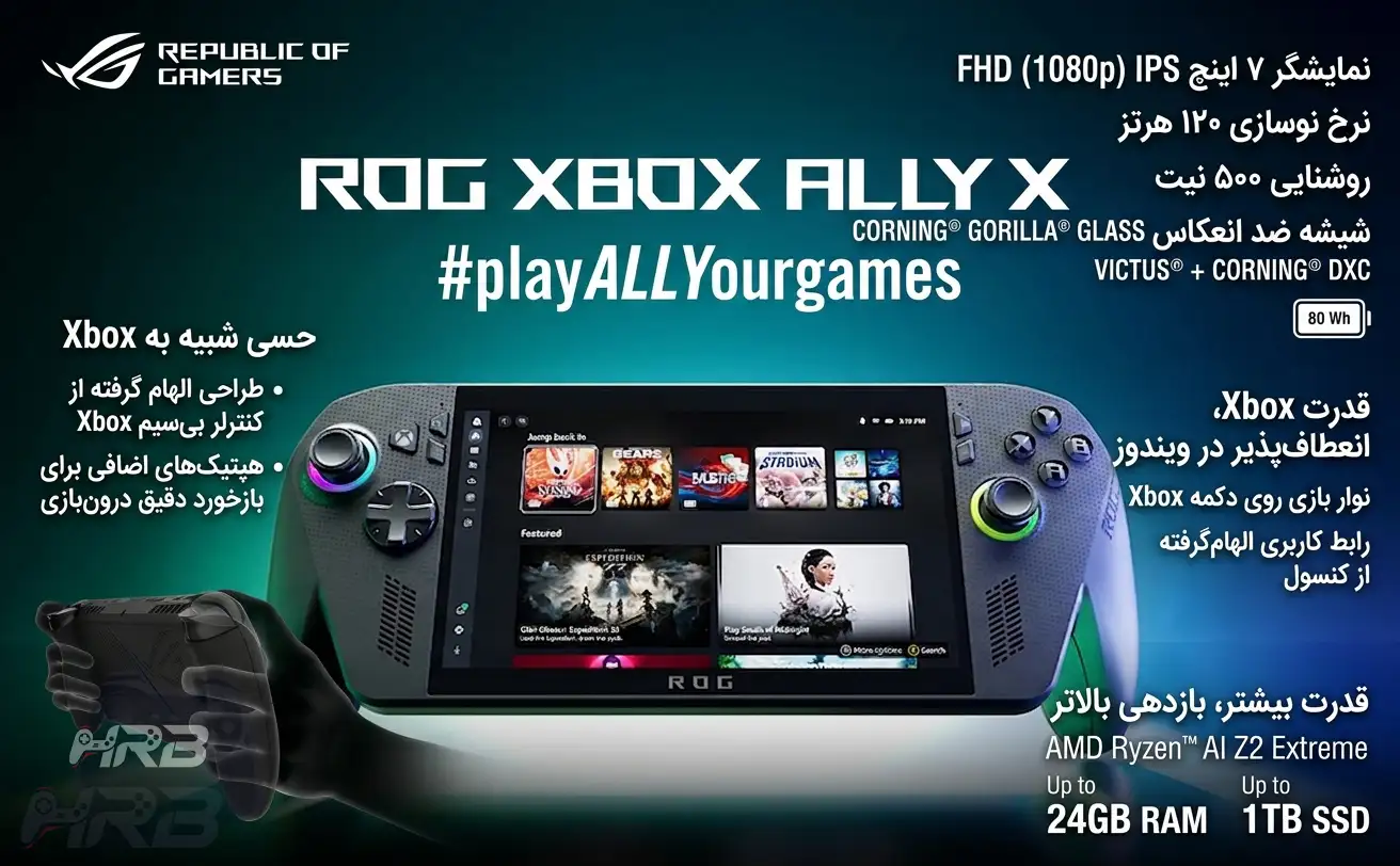 تصویر معرفی و مشخصات فنی ASUS ROG Xbox Ally X