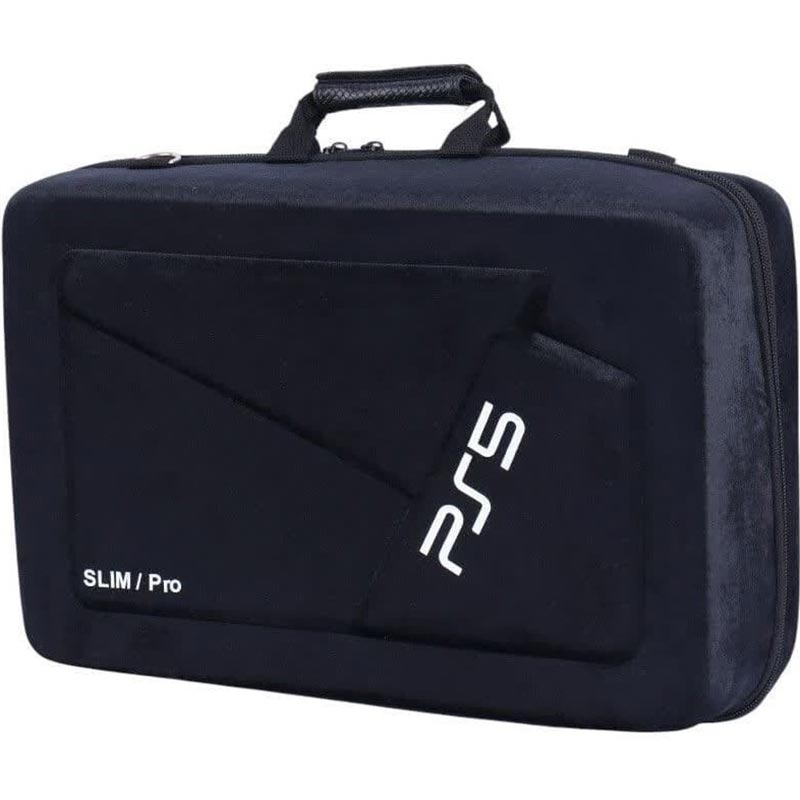 sq2NlsWEX5Dx-e0s کیف کنسول PS5 Pro/Slim مخملی مشکی پنج کاره - Image 1