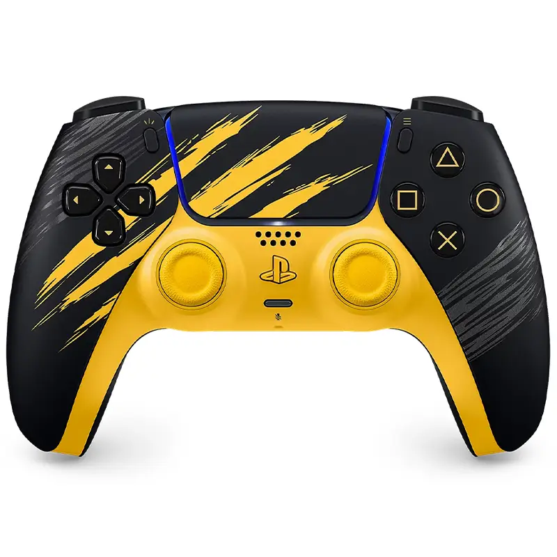 تصویر دسته بازی PS5 دوال‌سنس لیمیتد ادیشن طرح Wolverine Battle Yellow در فروشگاه همراه رایانه بهسان